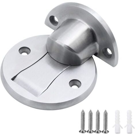 Ein magnetischer Türstopper aus Edelstahl mit Schraube und Saugnapf, geeignet für Schiebe- und Festtüren in Wohnungen, Büros, Badezimmern und Küchen - Silber.