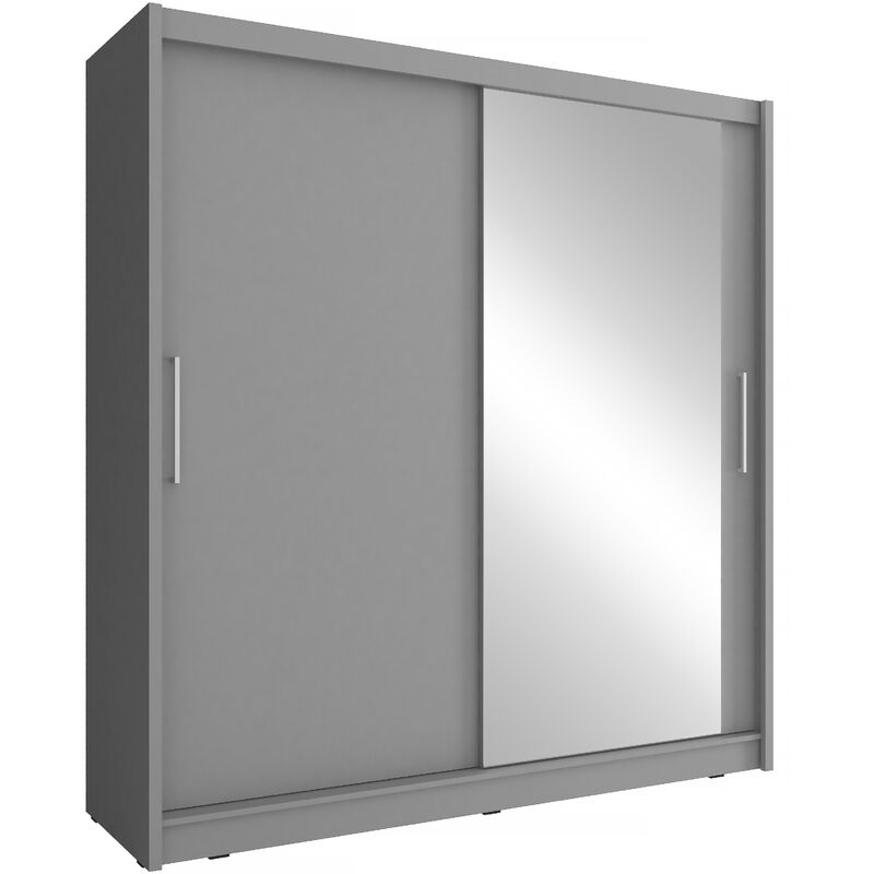 3xEliving Moderner, geräumiger Kleiderschrank Patryk I 180 cm mit einem Spiegel in Graphit