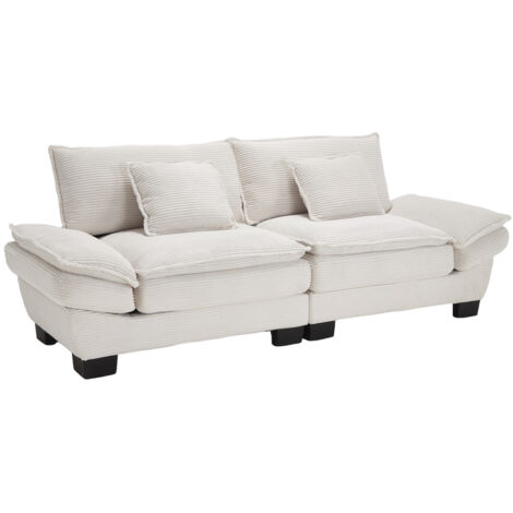 Ein modernes, Einfaches doppelsofa mit einem federbett, Das ein kissen reicht, ist kuschlig, Aber geräumig und geräumig im wohnzimmer/schlafzimmer/büro, Beige