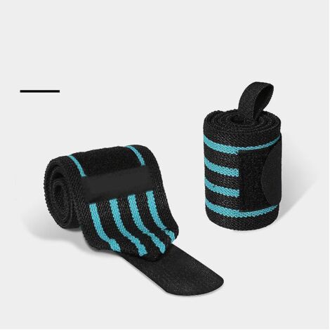 Ein Paar blaue Armbänder, darunter Armbänder für Hochleistungsgymnastik, Fitness, Gymnastik, sanftes Fitnesstraining und Gewichtheben.