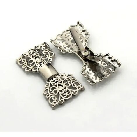 Ein Paar hohle Metall-Schuhschleifenschnallen, modische Clipverschlüsse für DIY-Schuhe, Taschen, Bekleidungsbeschläge, Dekorationsaccessoires, Silber