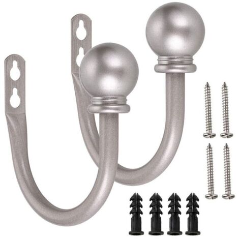Ein Paar leichte Metallgardinenhaken – Retro-Wandgardinenhalter, Wandhaken, Halterungen