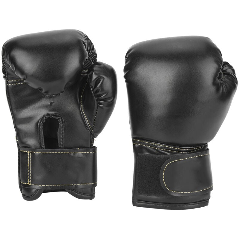 Image of Ein Paar pu Leder Kinder Boxhandschuhe Kinder Sandsäure Schlagen Sparring Training (schwarz)