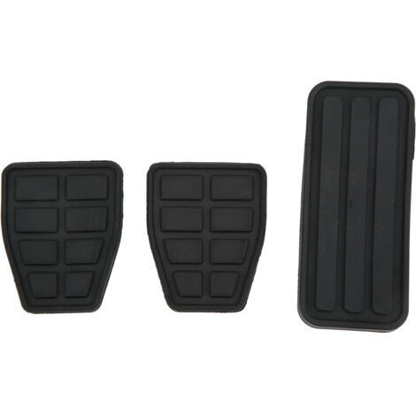 Ein Satz aus drei schwarzen Gummipedalen für Kupplung, Bremse und Gaspedal, flexibel und langlebig, passend für den Toyota Transporter T4 (1990-2003).