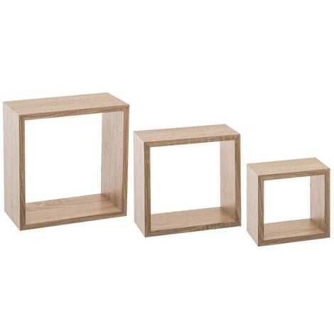 5FIVE 5 five simply smart Set mit 3 Wandregalen aus Eichenholz (: L 15 x T 9 x H 15 cm L 20 x T 9 x H 20 cm L 25 x T 9 x H 25 cm)