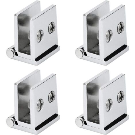Ein Set aus 4 Scharnieren für Glastüren, 0°-Öffnungswinkelscharniere, geeignet für Küchenschränke, Vitrinen und Duschräume, und geeignet für Glas mit einer Dicke von