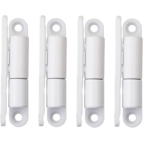 Ein Set aus 4 Türbändern mit Schraubbefestigung, wartungsfreier Leichtlauftechnologie, geeignet für Türen mit einem Gewicht von bis zu 40 kg und den Maßen 15 x 83 mm, mit weißer Lackierung.