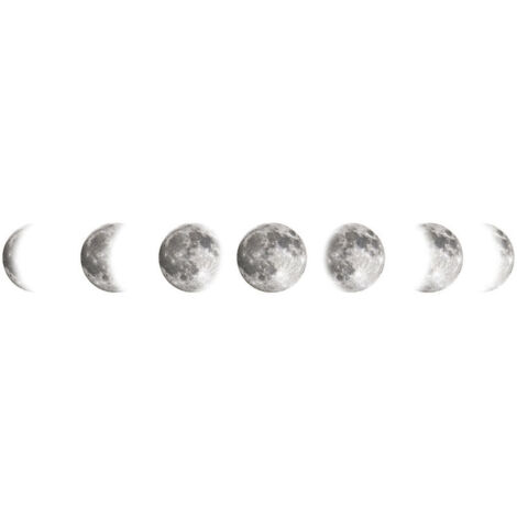 Ein Set aus Mond-Wandaufklebern, Wandtattoos und Wanddekorationen für Wohnzimmer, Schlafzimmer und Büro.