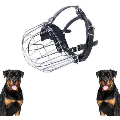 Ein silberner Maulkorb für Hunde, 40 cm lang, um Beißen, versehentliches Verschlucken und Bellen zu verhindern.