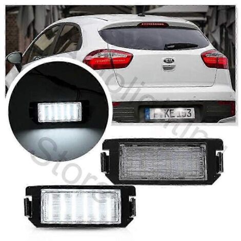 Ein wunderschönes Set aus 2 LED-Kennzeichenleuchten für Kia Rio III 2011-2017, Picanto TA 2011-2015, Soul AM 09-15, Soul II 2014-2015 und Hyundai i20.