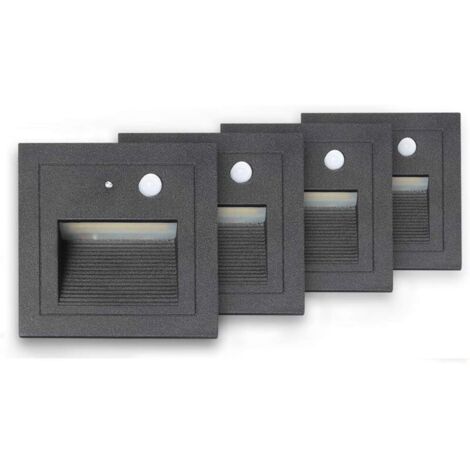 Einbau-Außenstrahler mit 4 x 3-W-LEDs, Bewegungsmelder, 2800 K Farbtemperatur, Schutzart IP65, einfache Installation