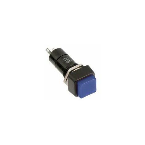 Einbau-Druckschalter PBS-12A, quadratisch, Ein/Aus, blau