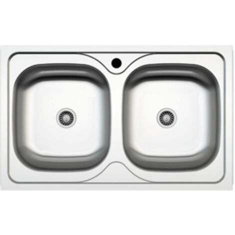 Einbauküchenspüle MP862V Stahl 86x50 cm zwei Becken