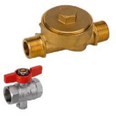 Einbausatz für Wärmezähler – Koax 1/2" 110 mm Wassergeräte