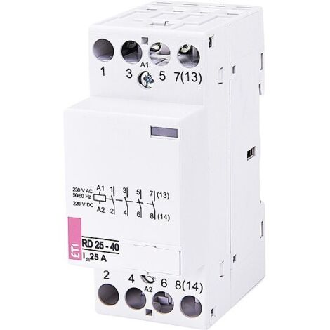 Einbauschütz RD25-40 230VAC/DC, 25A, 4S, 2Module, brummfrei