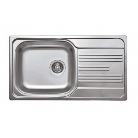 Einbauspülbecken Chrom eckig 43,5 cm aus Edelstahl mit Raumsparsiphon "Xylo"