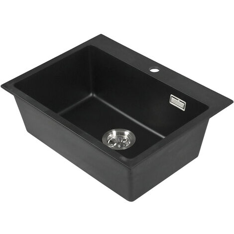 Einbauspüle "Kingston" mit Zubehör schwarz Granitoptik
