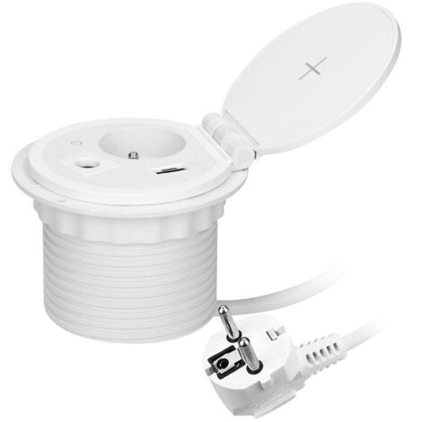 Einbausteckdose in der Arbeitsplatte 1x250V, 2xUSB OR-GM-9015/W