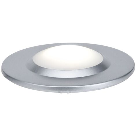 Einbaustrahler IP44 Badezimmerleuchte Einbauspot Deckenstrahler chrom rund, Alu matt, LED 3W neutralweiß, DxH 7x1 cm, 3er Set