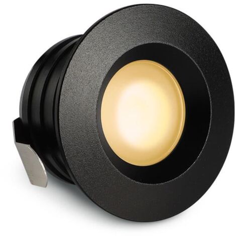 Einbaustrahler Mini flach Torino 3W IP44 durchverbindbar - Lichtfarbe: 2700K - Farbe: schwarz matt