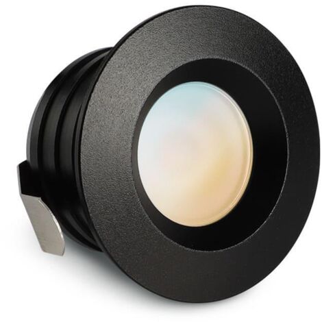 Einbaustrahler Mini flach Torino 3W IP44 durchverbindbar - Lichtfarbe: CCT 2700K-5500K - Farbe: schwarz matt