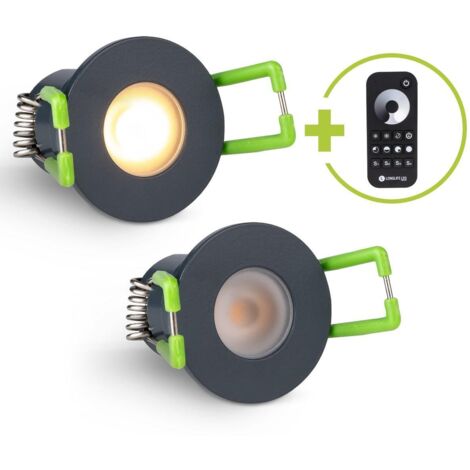 Einbaustrahler Mini Livorno 3W 2700K IP65 - Farbe: anthrazit RAL 7016 - Anzahl: 2x