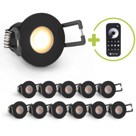 Einbaustrahler Mini Livorno 3W 2700K IP65 - Farbe: schwarz matt - Anzahl: 12x