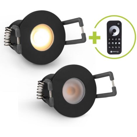 Einbaustrahler Mini Livorno 3W 2700K IP65 - Farbe: schwarz matt - Anzahl: 2x