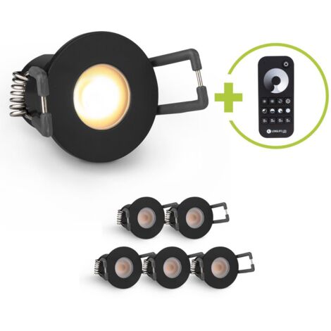 Einbaustrahler Mini Livorno 3W 2700K IP65 - Farbe: schwarz matt - Anzahl: 6x