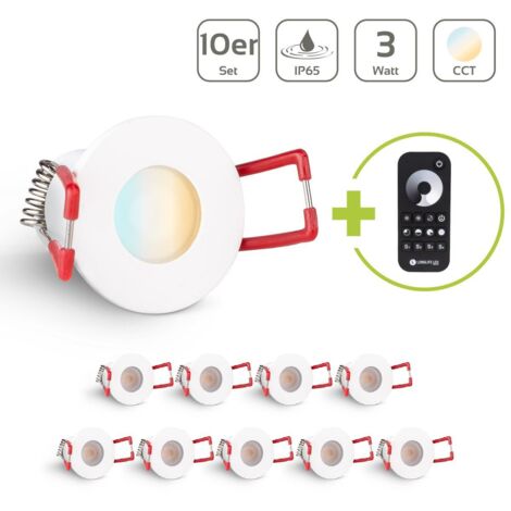 Einbaustrahler Mini Livorno 3W CCT 2700K-6500K IP65 - Farbe: weiß - Anzahl: 10x