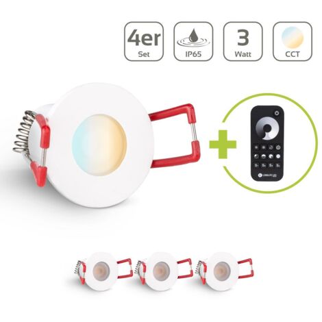 Einbaustrahler Mini Livorno 3W CCT 2700K-6500K IP65 - Farbe: weiß - Anzahl: 4x