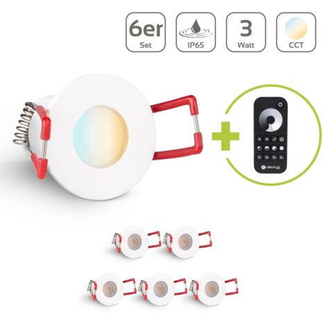 Einbaustrahler Mini Livorno 3W CCT 2700K-6500K IP65 - Farbe: weiß - Anzahl: 6x