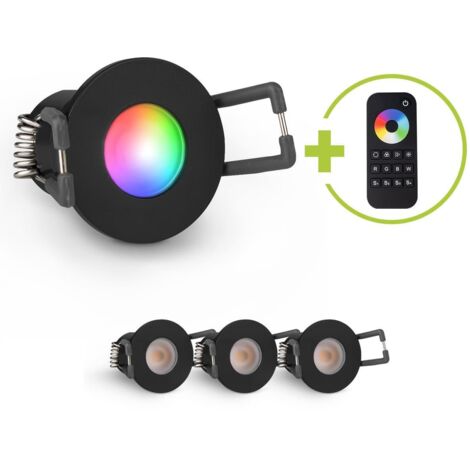 Einbaustrahler Mini Livorno 3W RGBW IP65 - Farbe: schwarz matt - Anzahl: 4x