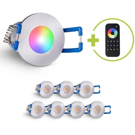Einbaustrahler Mini Livorno 3W RGBW IP65 - Farbe: silber - Anzahl: 8x