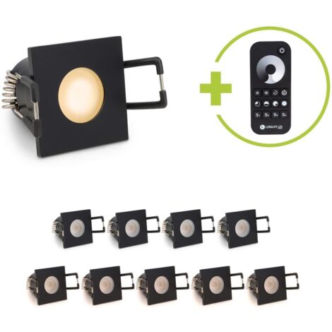 Einbaustrahler Mini Livorno eckig 3W 2700K IP65 - Farbe: schwarz matt - Anzahl: 10x