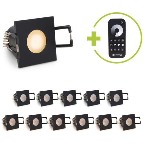 Einbaustrahler Mini Livorno eckig 3W 2700K IP65 - Farbe: schwarz matt - Anzahl: 12x