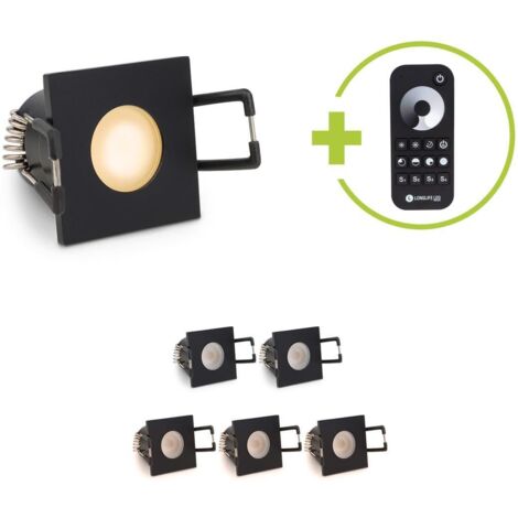 Einbaustrahler Mini Livorno eckig 3W 2700K IP65 - Farbe: schwarz matt - Anzahl: 6x