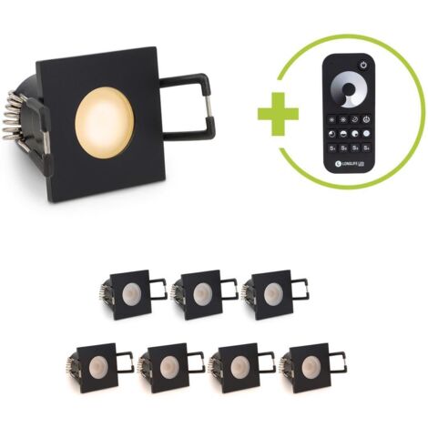 Einbaustrahler Mini Livorno eckig 3W 2700K IP65 - Farbe: schwarz matt - Anzahl: 8x