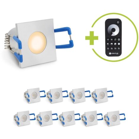 Einbaustrahler Mini Livorno eckig 3W 2700K IP65 - Farbe: silber - Anzahl: 10x