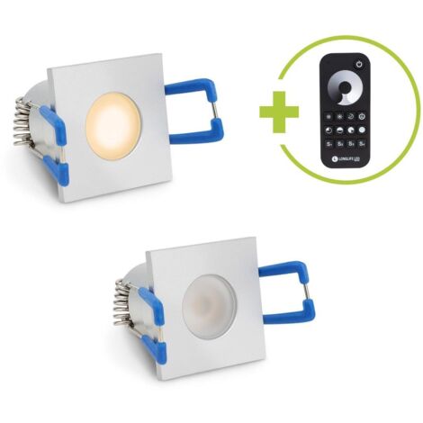 Einbaustrahler Mini Livorno eckig 3W 2700K IP65 - Farbe: silber - Anzahl: 2x