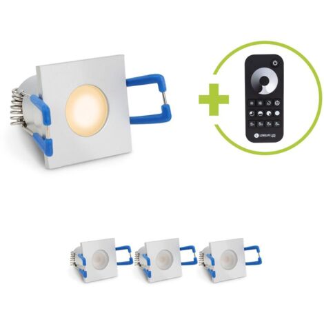 Einbaustrahler Mini Livorno eckig 3W 2700K IP65 - Farbe: silber - Anzahl: 4x