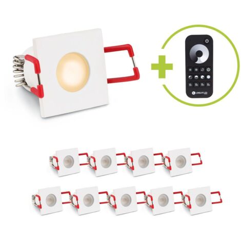 Einbaustrahler Mini Livorno eckig 3W 2700K IP65 - Farbe: weiß - Anzahl: 10x