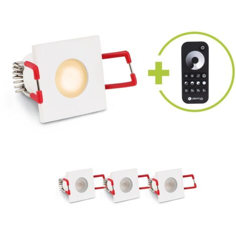 Einbaustrahler Mini Livorno eckig 3W 2700K IP65 - Farbe: weiß - Anzahl: 4x