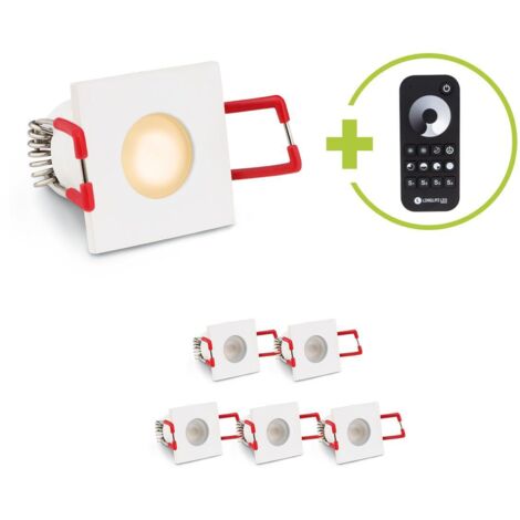 Einbaustrahler Mini Livorno eckig 3W 2700K IP65 - Farbe: weiß - Anzahl: 6x