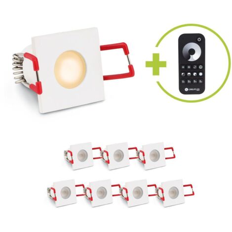 Einbaustrahler Mini Livorno eckig 3W 2700K IP65 - Farbe: weiß - Anzahl: 8x