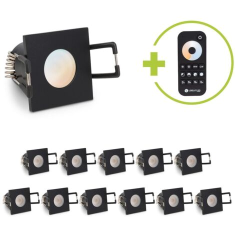 Einbaustrahler Mini Livorno eckig 3W CCT IP65 - Farbe: schwarz matt - Anzahl: 12x