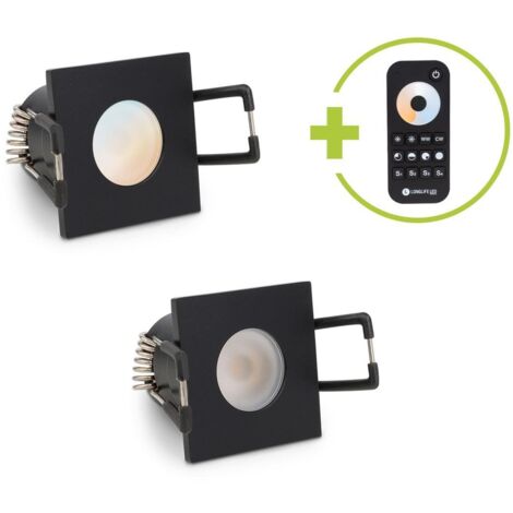 Einbaustrahler Mini Livorno eckig 3W CCT IP65 - Farbe: schwarz matt - Anzahl: 2x