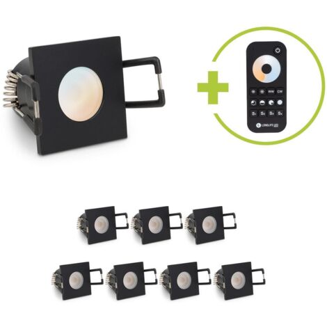 Einbaustrahler Mini Livorno eckig 3W CCT IP65 - Farbe: schwarz matt - Anzahl: 8x