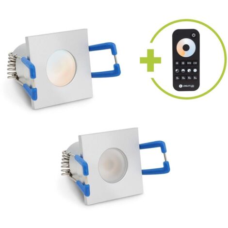Einbaustrahler Mini Livorno eckig 3W CCT IP65 - Farbe: silber - Anzahl: 2x