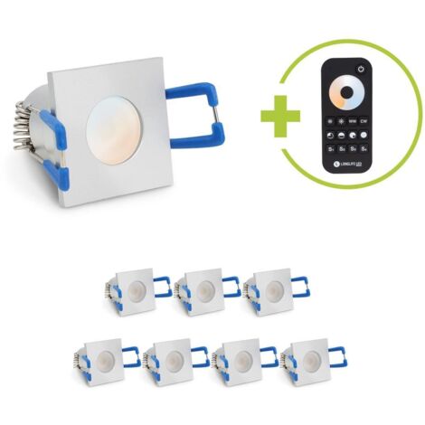 Einbaustrahler Mini Livorno eckig 3W CCT IP65 - Farbe: silber - Anzahl: 8x